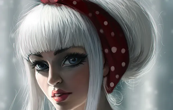 Глаза, взгляд, девушка, лицо, волосы, белые