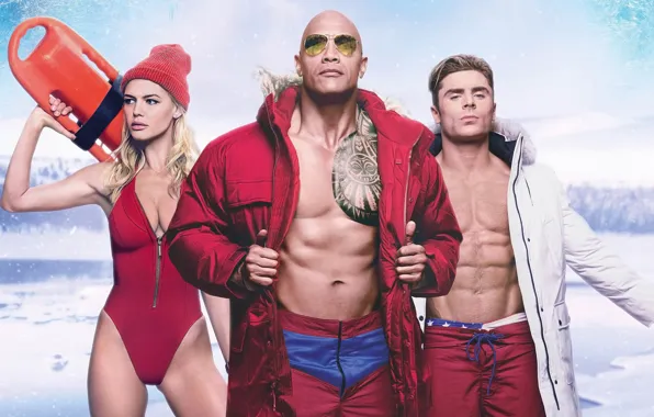 Movie, tatoo, Dwayne Johnson, Zac Efron, film, cnema, Baywatch, Kelly Rohrbach