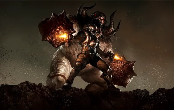 Оружие, искры, монстры, существа, Doom 3