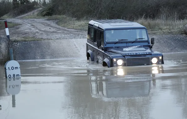 Прототип, Land Rover, Defender, брод, 2013, All-terrain Electric Research Vehicle