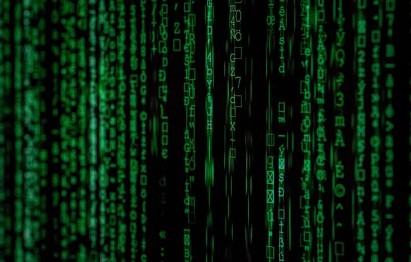 Art, letters, symbols, Matrix screen style
