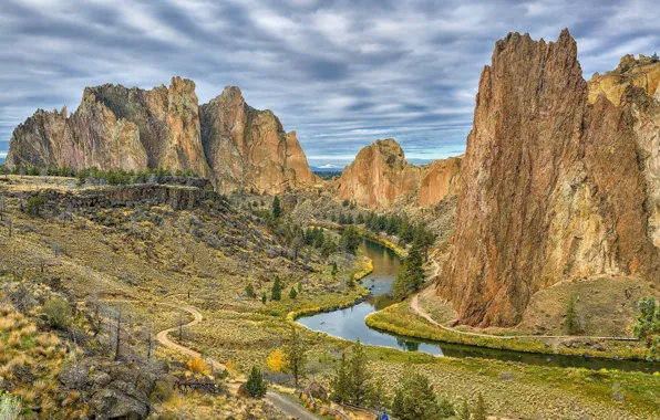 Картинка небо, пейзаж, горы, природа, красота, горный хребет