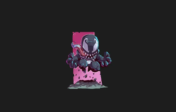 Язык, монстр, минимализм, малыш, комиксы, комикс, Веном, Venom