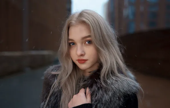 Зима, снег, губки, прелесть, локоны, Alex Four