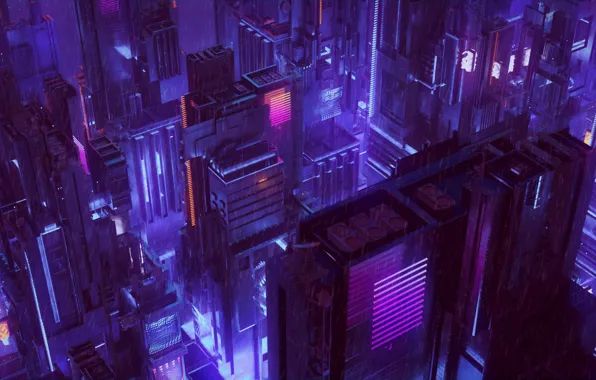 Город, Музыка, Дождь, Фон, 80s, Фантастика, Neon, 80's