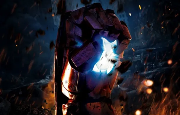 Cinema, fire, battlefield, flame, war, Iron Man, movie, ruins