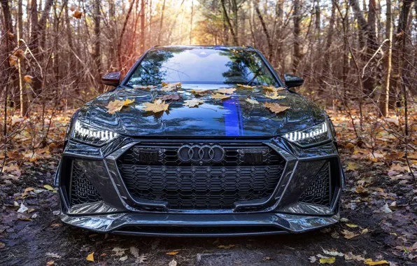 Картинка листва, тюнинг, осенний лес, Mansory, экстерьер, MTM, Audi RS6 Avant