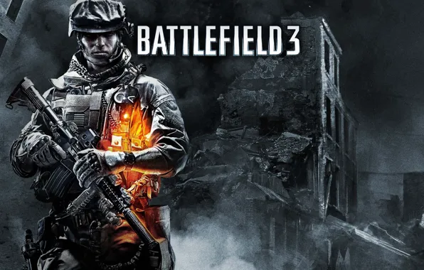 Картинка оружие, солдат, Battlefield 3, видеоигра