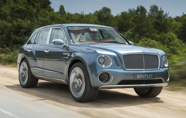 Картинка дорога, Concept, деревья, Bentley, джип, передок, кроссовер, Бентли.Концепт