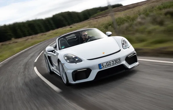 Дорога, Porsche, Скорость, Фары, Spyder, Porsche 718, 2019, Porsche 718 ( 982 ) Spyder