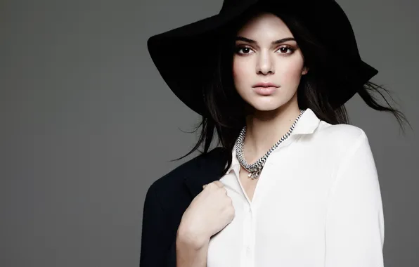 Модель, шляпа, брюнетка, Kendall Jenner