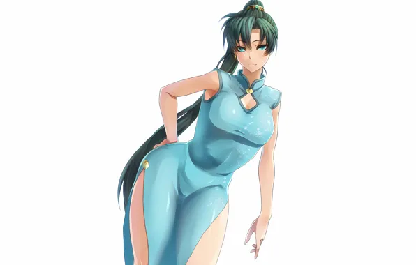Girl, sexy, cleavage, long hair, dress, boobs, anime, beautiful