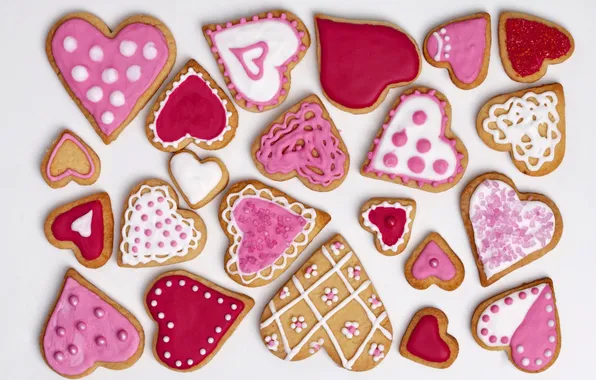 Картинка печенье, сердечки, love, выпечка, hearts, valentines, глазурь, cookies