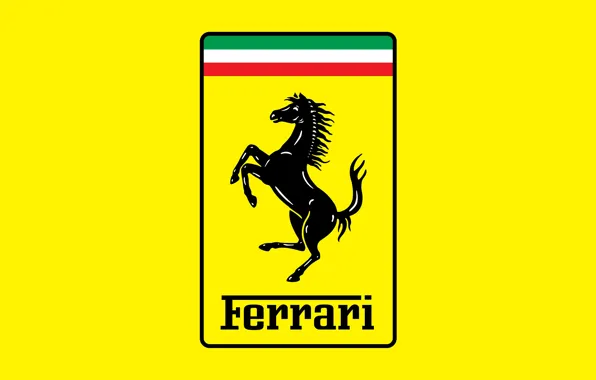 Картинка жёлтый, конь, лого, logo, ferrari, феррари, yellow, fon