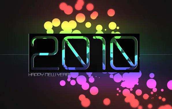 Картинка Новый год, кружки, 2010, разноцветные