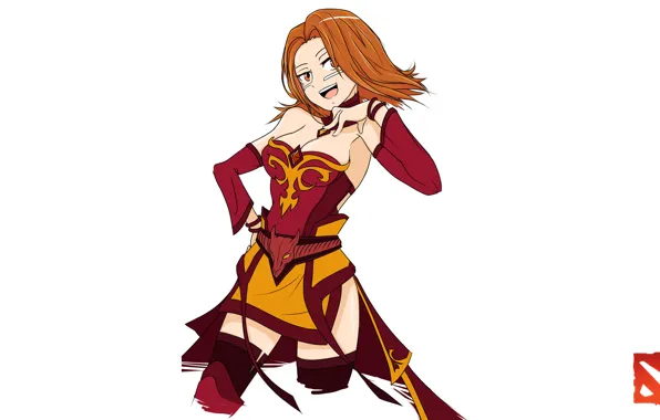 Девушка, Фон, Dota 2, Lina