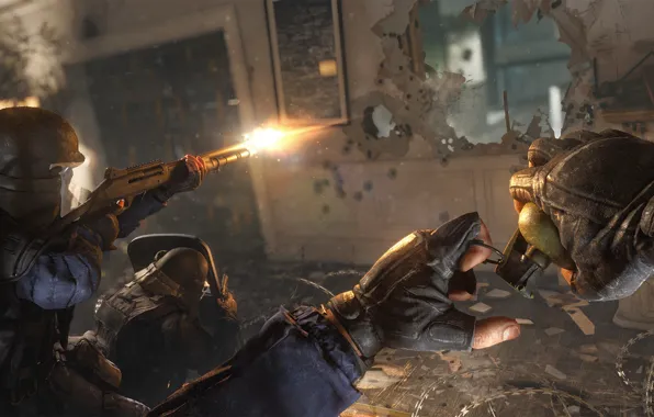 Граната, бой, выстрелы, спецназ, Rainbow six: Siege