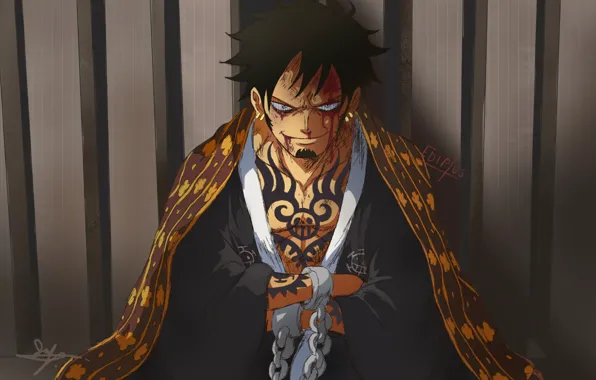 Стена, парень, One Piece, Trafalgar Law