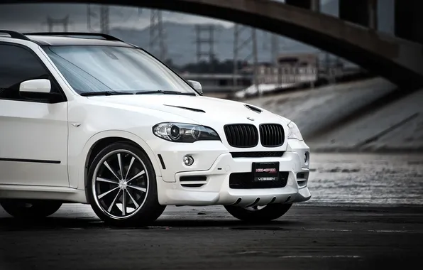 Картинка белый, бмв, BMW, white, передняя часть, кроссовер