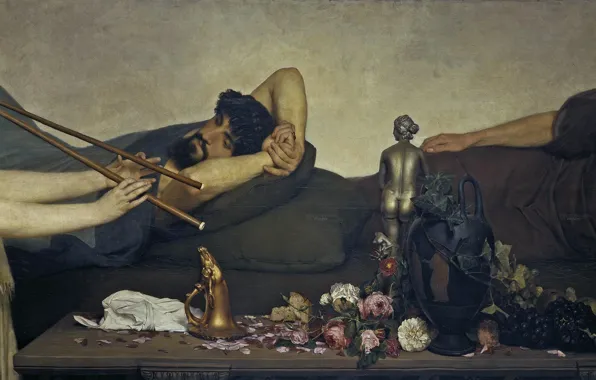 Картинка картина, история, жанровая, Lawrence Alma-Tadema, Лоуренс Альма-Тадема, Помпейская Сцена