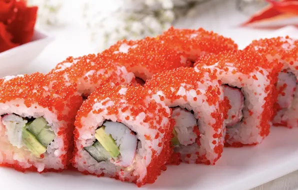 Рис, икра, суши, роллы, начинка