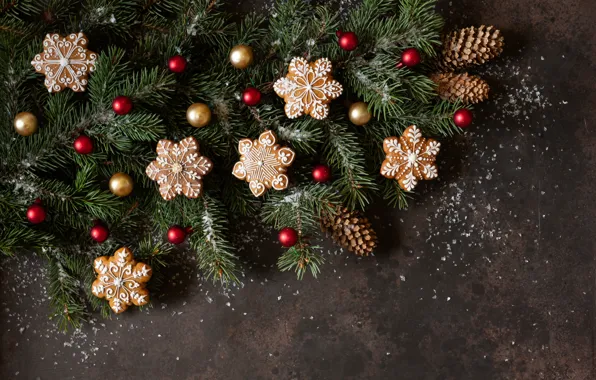 Украшения, Новый Год, печенье, Рождество, christmas, wood, merry, cookies