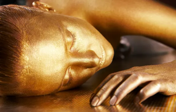 Girl, gold, beautiful, lady, women