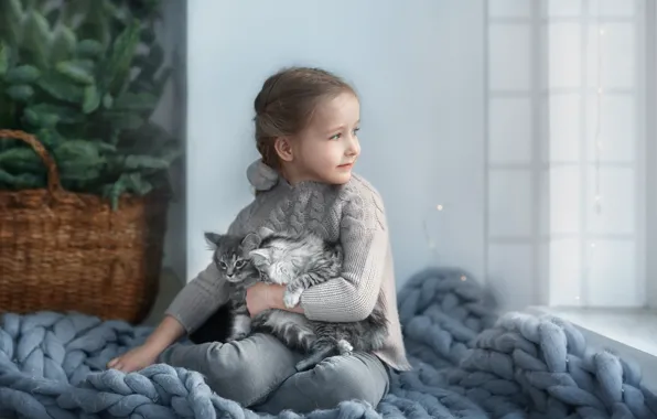 Котята, Девочка, фотограф Анастасия Бармина