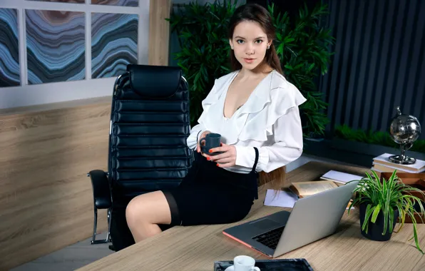 Stockings, model, brunette, sexy woman, gorgeous, office, photoshoot, posing