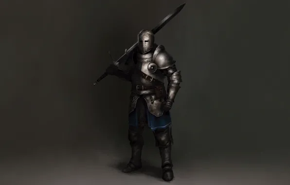 Картинка Concept Art, Knight, Sword, Armor, Sketch, Alejandro Castillejo, European Warrior