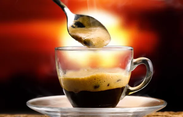 Кофе, ложка, аромат, coffee, spoon, aroma, coffee bean, кофейное зерно