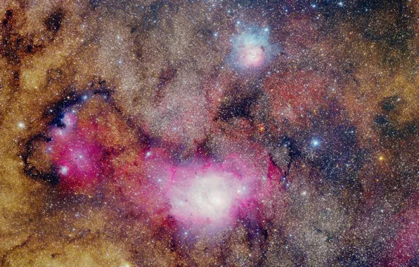 Космос, туманность, звёзды, Лагуна, созвездие, NGC 6523