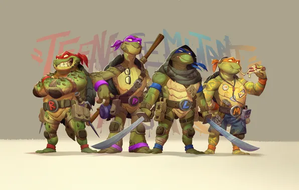Turtles, teenage mutant ninja turtles, team, ninja