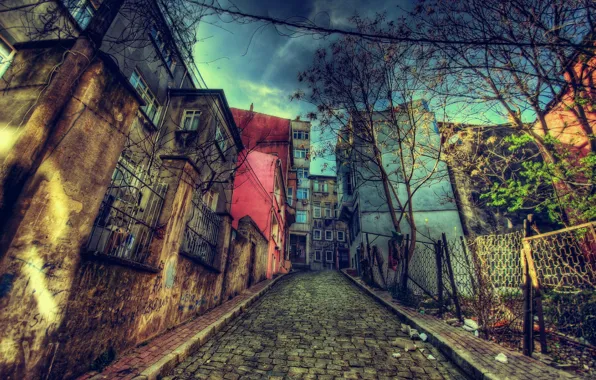 Картинка HDR, Улица, Здания, Стамбул, Турция, Street, Istanbul, Turkey