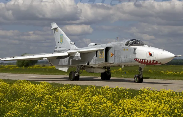 Картинка Полёт, Бомбардировщик, Су-24, Ukraine Air Force, АТО