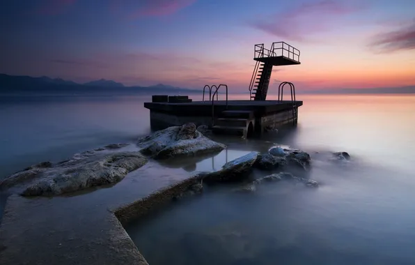 Море, пейзаж, закат