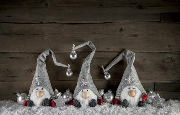 Картинка снег, украшения, игрушки, Новый Год, Рождество, снеговики, happy, Christmas