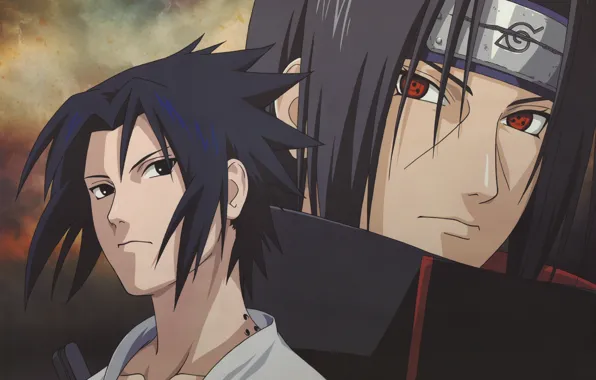 Повязка, братья, Sasuke, Naruto, красные глаза, sharingan, Uchiha Itachi
