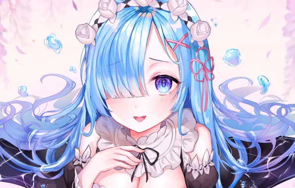 Девушка, улыбка, С нуля, Рем, Re Zero Kara Hajimeru Isekai Seikatsu