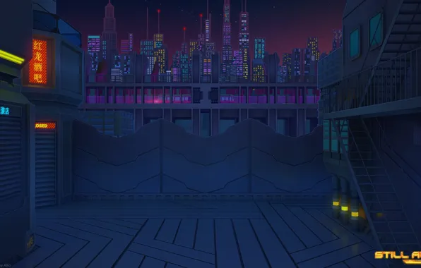 Ночь, Город, Будущее, Небоскребы, City, Арт, Night, Future