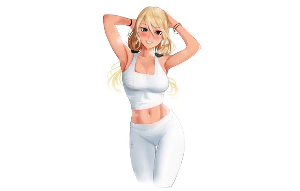 Girl, hot, sexy, anime, blonde, babe, fitness, gym