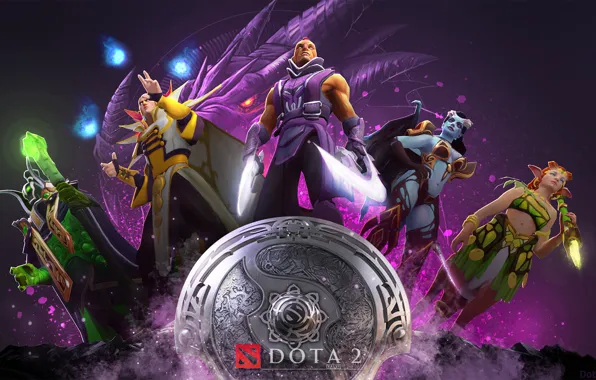 Game, pink, Dota2, Dota, The International, Queen Of Pain, Rubick, Invoker