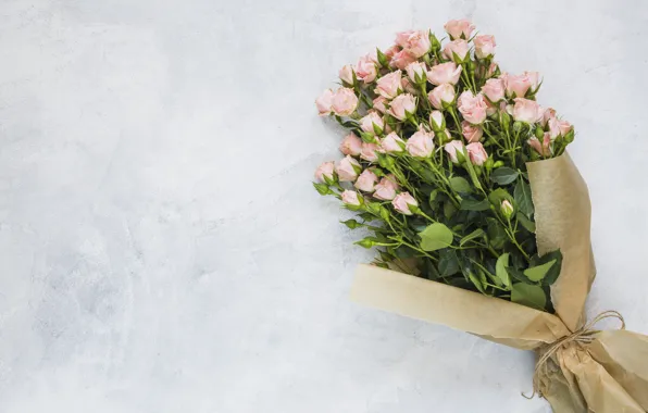 Картинка цветы, розы, букет, розовые, pink, flowers, beautiful, romantic