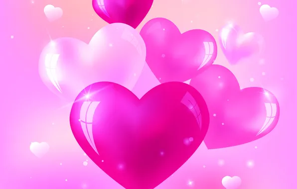 Любовь, розовый, сердце, сердечки, love, heart, background