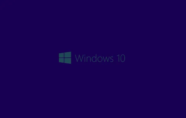 Синий, фон, логотип, Windows 10