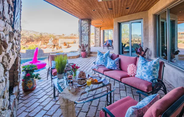 Вилла, интерьер, бассейн, Аризона, Arizona, терраса, гостиная, Scottsdale