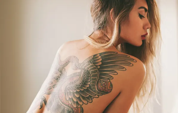 Девушка, спина, тату, татуировка, Lizzie Hornshuh