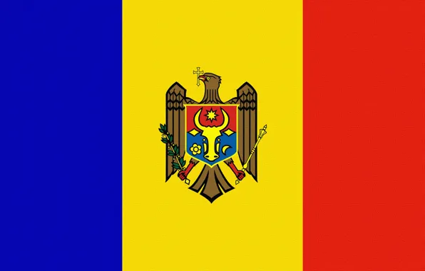 Флаг, Герб, Молдова, Moldova