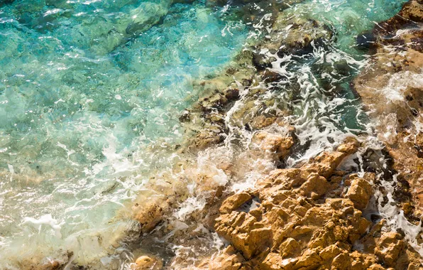 Sea, water, pattern, rocks