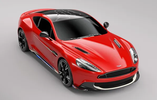 Car, Aston Martin, red, logo, wings, speed, Arrow, Aston Martin Vanquish S Red Arrows Edition
